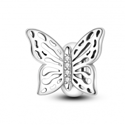 Charm pour bracelet séparateur papillon aile argent