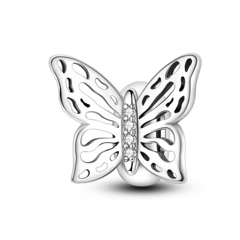 Charm pour bracelet séparateur papillon aile argent Charm pour bracelet séparateur papillon aile argent
