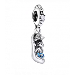 Charm bijou pour bracelet cendrillon pantoufle de verre argent