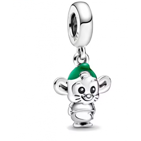Charm bijou pour bracelet cendrillon souris gus argent