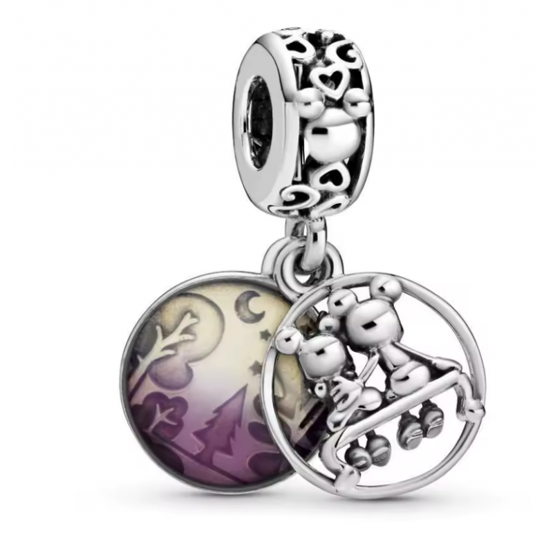Charm bijou pour bracelet mickey minnie happy end argent