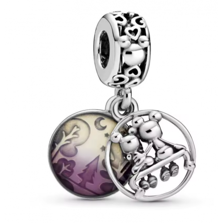 Charm bijou pour bracelet mickey minnie happy end argent