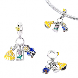 Charm pour bracelet belle et la bête fleur
