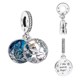 Charm bijou pour bracelet olaf reine des neiges argent