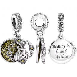Charm bijou pour bracelet la belle et la bête danse argent