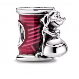 Charm pour bracelet cendrillon souris suzy bobine fil aiguille argent