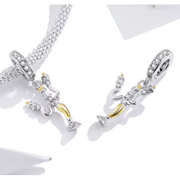 Charm bijou pour bracelet argent chandelier la belle et la bête