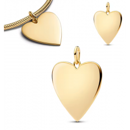 Charm bijou pour bracelet coeur lisse pendant or