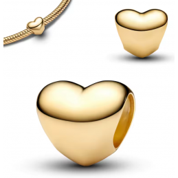 Charm bijou pour bracelet coeur lisse or