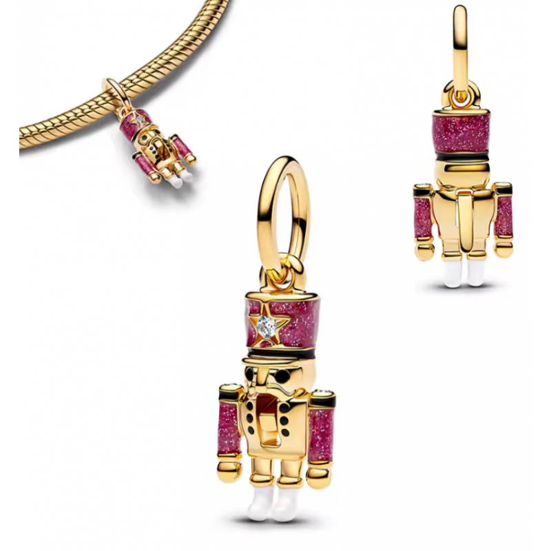 Charm bijou pour bracelet casse noisette or rouge Charm bijou pour bracelet casse noisette or rouge