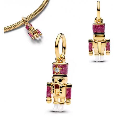 Charm bijou pour bracelet casse noisette or rouge