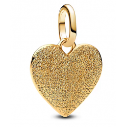 Charm bijou pour bracelet coeur relief frappé pendant or