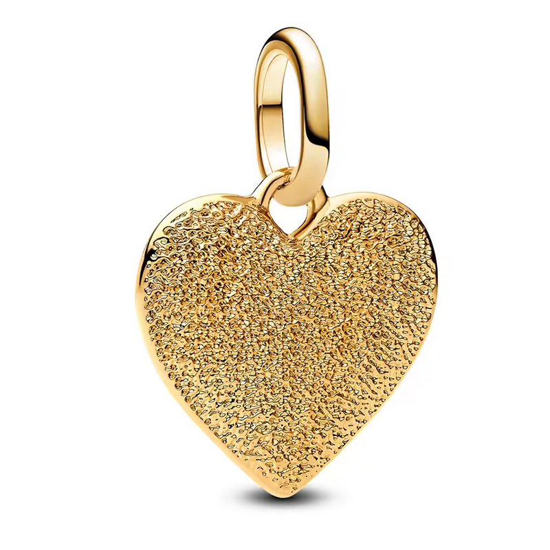 Charm bijou pour bracelet coeur relief frappé pendant or Charm bijou pour bracelet coeur relief frappé pendant or
