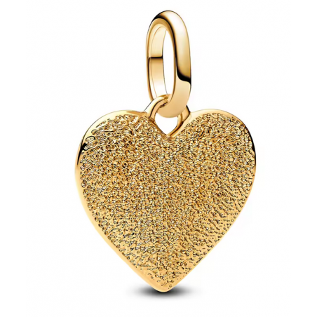Charm bijou pour bracelet coeur relief frappé pendant or