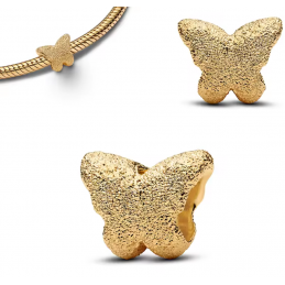 Charm bijou pour bracelet papillon relief or frappé