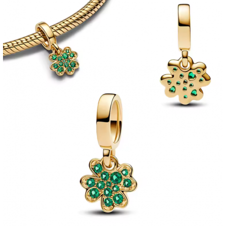 Charm bijou pour bracelet trèfle porte bonheur chance