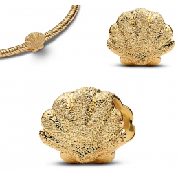 Charm bijou pour bracelet coquillage relief or frappé