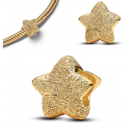 Charm bijou pour bracelet étoile relief or frappé