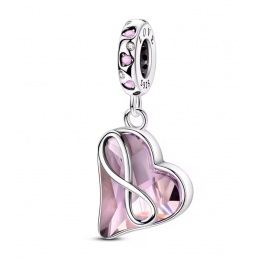 Charm pour bracelet amour infini coeur rose