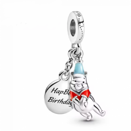 Charm bijou pour bracelet winnie ourson anniversaire argent