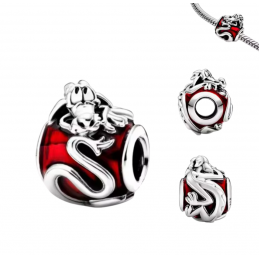 Charm bijou pour bracelet mulan dragon mushu argent