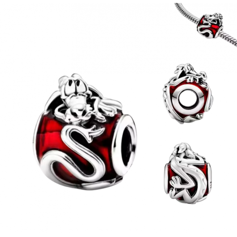 Charm bijou pour bracelet mulan dragon mushu argent Charm bijou pour bracelet mulan dragon mushu argent