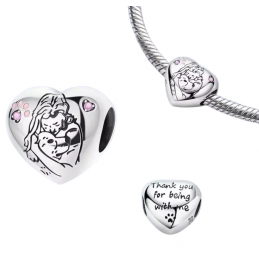Charm pour bracelet argent coeur j'aime mon chien