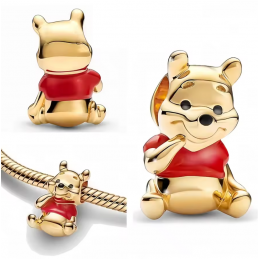 Charm bijou compatible bracelet winnie l'ourson or