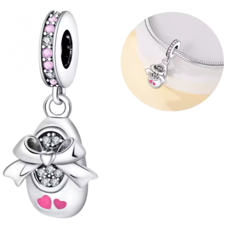 Charm pour bracelet cadeau naissance chausson maman