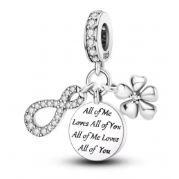 Charm pour bracelet coeur infini je t'aime de tout mon être maman