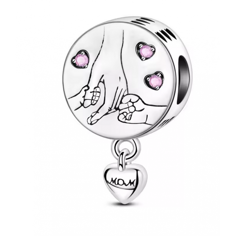 Charm pour bracelet maman de deux enfants mains Charm pour bracelet maman de deux enfants mains