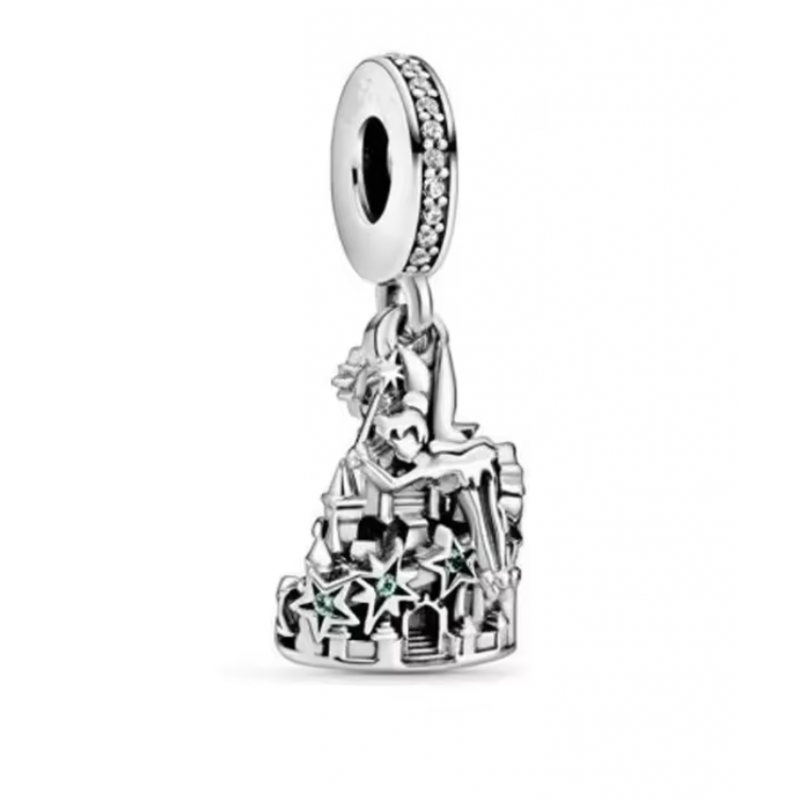 Charm bijou pour bracelet chateau peter pan fée clochette argent Charm bijou pour bracelet chateau peter pan fée clochette argent