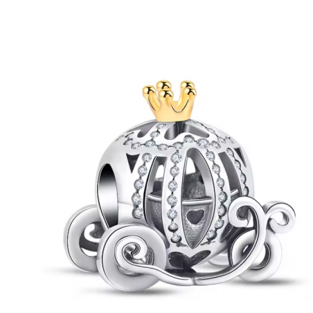 Charm bijou pour bracelet carrosse cendrillon argent