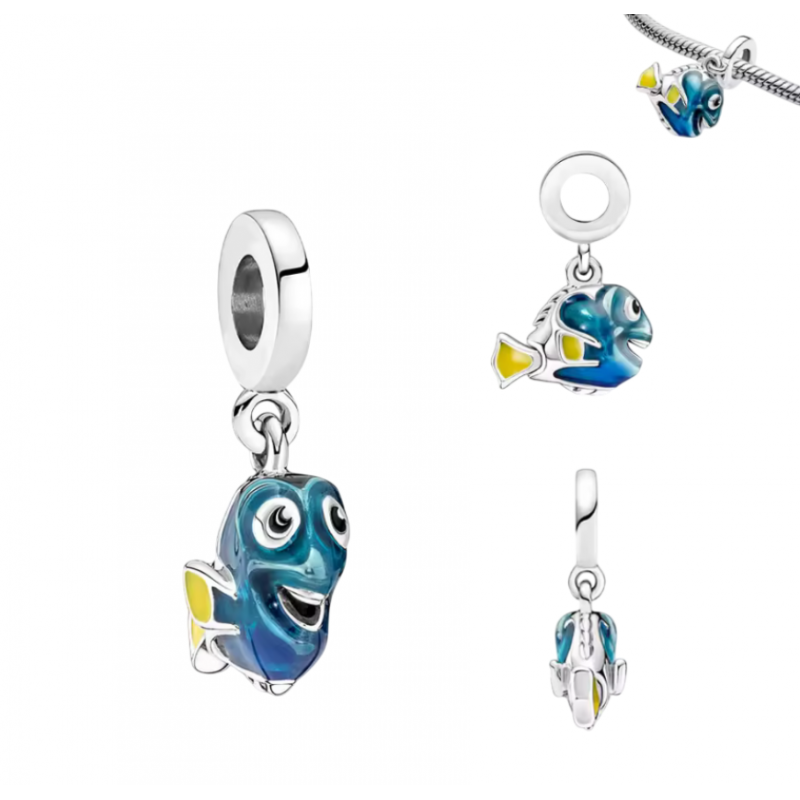 Charm bijou pour bracelet nemo dory argent