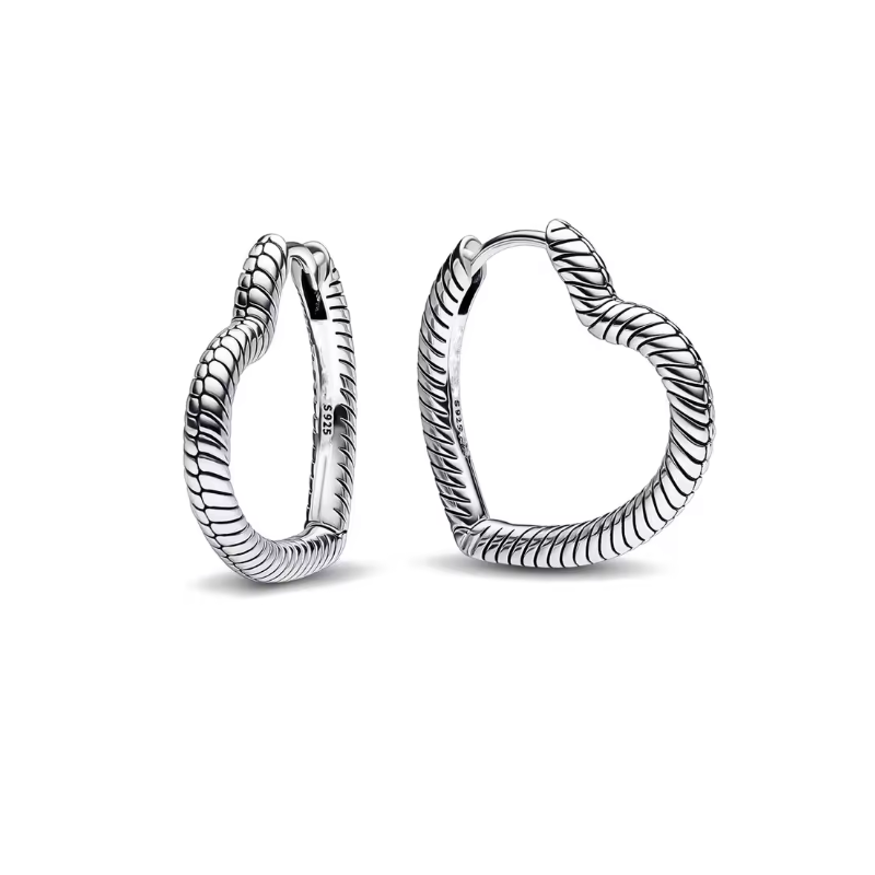 Boucles d'oreilles charm coeur argent