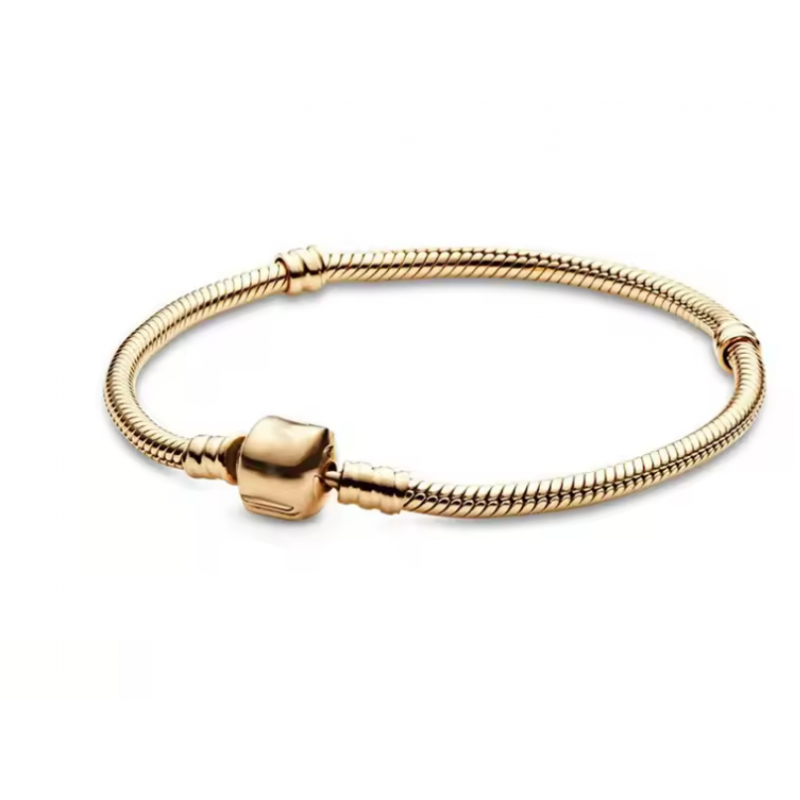 bracelet pour charm or cylindre lisse