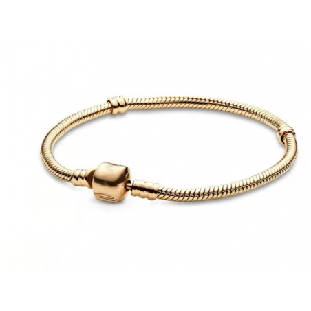 bracelet pour charm or cylindre lisse