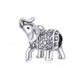 Charm pour bracelet éléphant argent porte bonheur