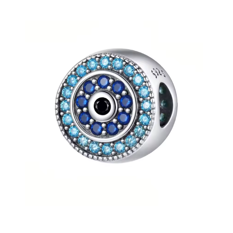 Charm pour bracelet séparateur pierre bleue turquoise