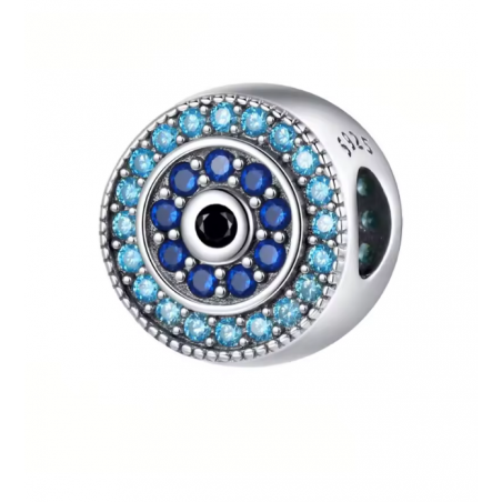 Charm pour bracelet séparateur pierre bleue turquoise