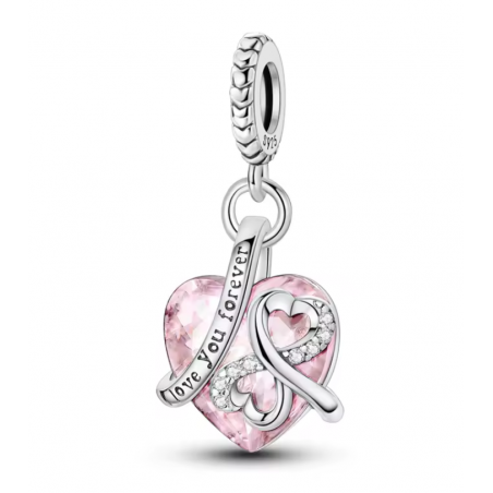 Charm pour bracelet coeur infini cadeau maman