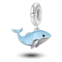 Charm pour bracelet baleine bleue