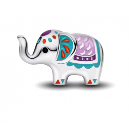 Charm pour bracelet éléphant fleurs design