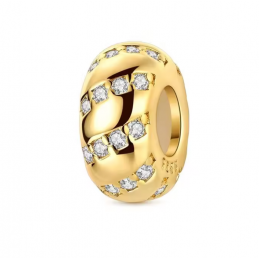 Charm pour bracelet séparateur espaceur or strass blanc