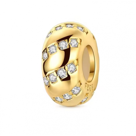 Charm pour bracelet séparateur espaceur or strass blanc