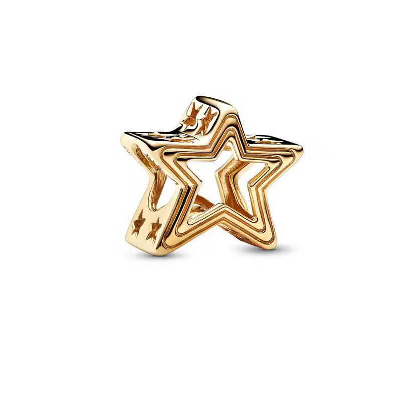 Charm bijou pour bracelet étoile ajourée or