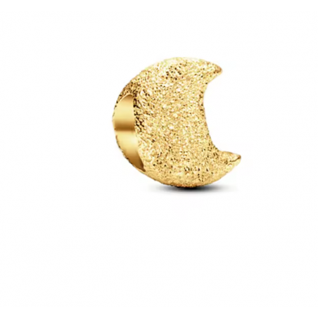 Charm bijou pour bracelet lune or frappé relief