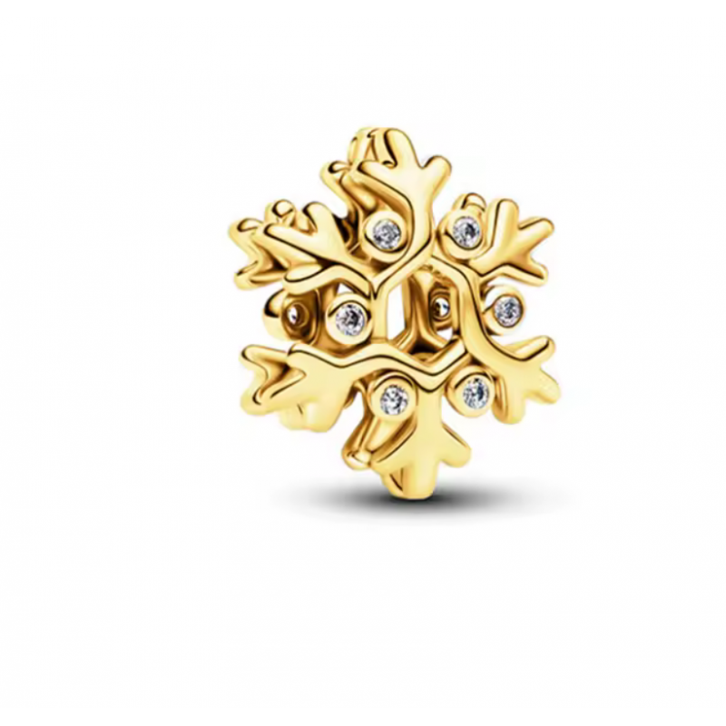 Charm bijou pour bracelet flocon de neige or
