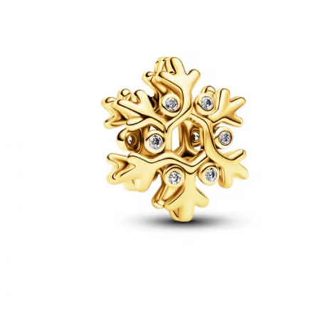 Charm bijou pour bracelet flocon de neige or