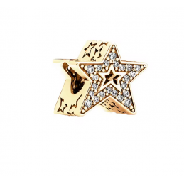 Charm bijou pour bracelet étoile strass diamant blanc or